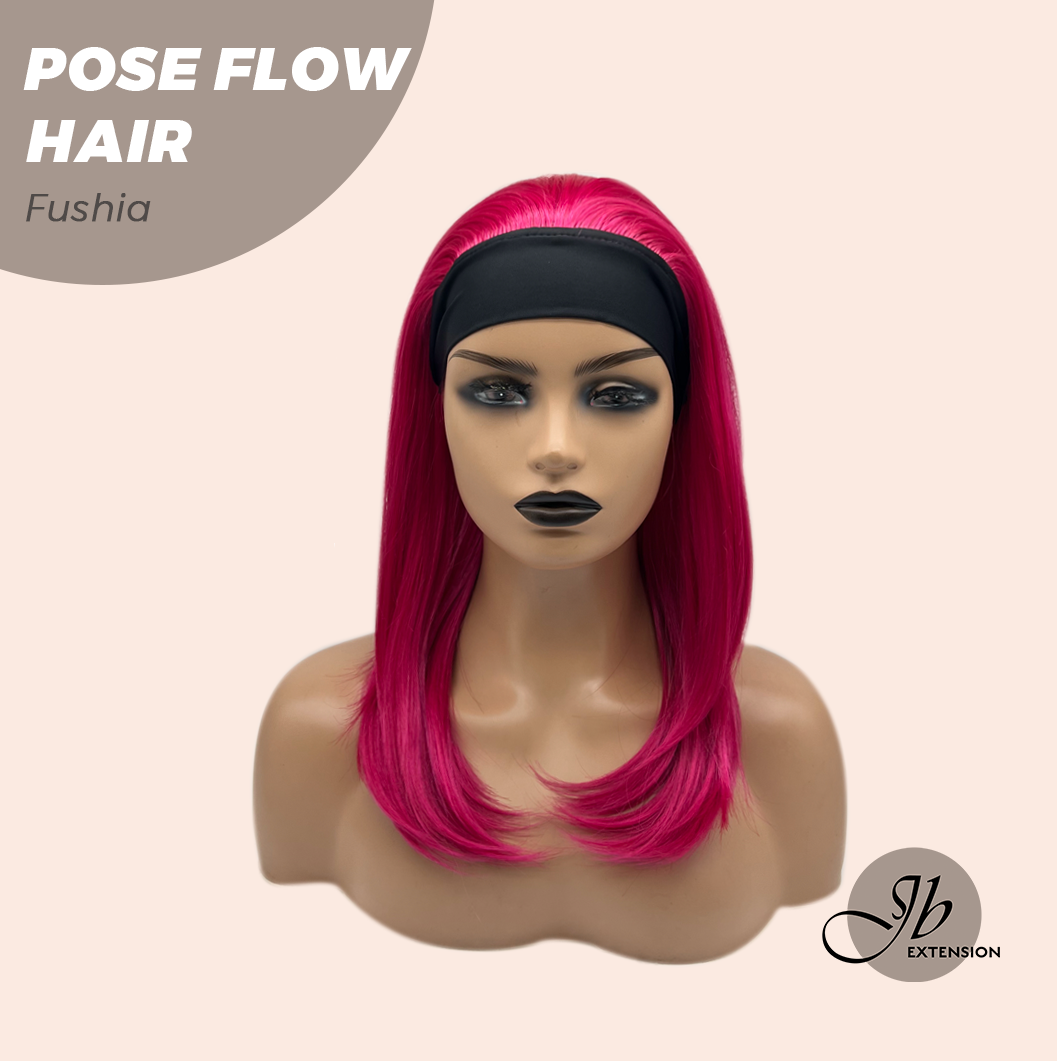 [FINAL SALE] JBEXTENSION 18 Inches Fushia Headband Wig POSE FLOW HAIR - FUSHIA