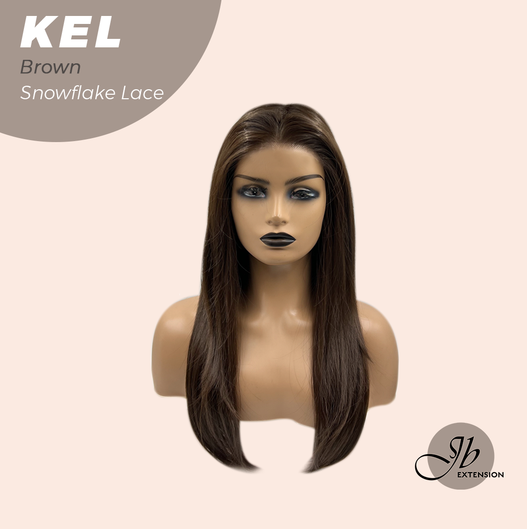 Nichole's Selection - 22 Inches Brown Pre-Cut Snowflake Lace Frontlace Glueless Wig KEL BROWN【PERMATEASE】【BENDY EAR TABS】