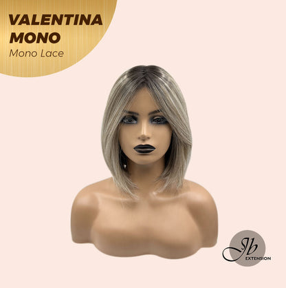 [FINAL SALE] JBEXTENSION VALENTINA MONO Monofilament Handmade Wig 6X5 Full Monofilament Hand Tied Top Wig 12 Inches Ombre Brown Full Mono Lace Wig With Anti-slip Silicone Strips Glueless Wig VALENTINA MONO【BENDY EAR TABS】
