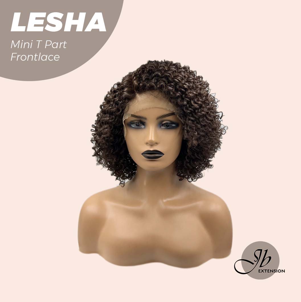 [FINAL SALE] JBEXTENSION 12 Inches Deep Curly Brown Side Part Mini T Part Frontlace Glueless Wig LESHA