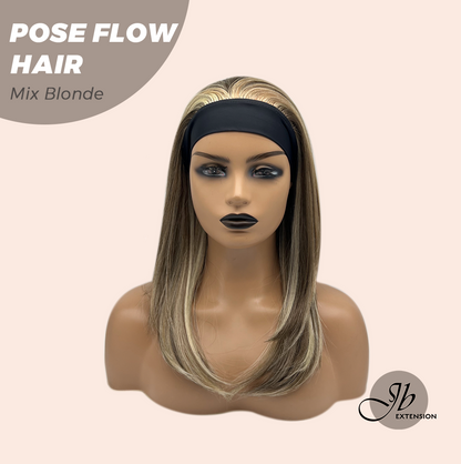 JBEXTENSION 18 Inches Mix Blonde Headband Wig POSE FLOW HAIR - MIX BLONDE