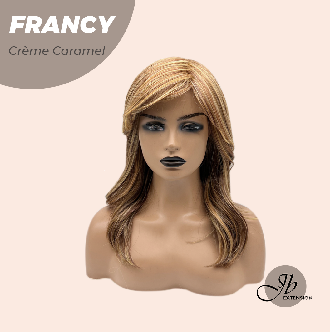 [FINAL SALE] JBEXTENSION 18 Inches Crème Caramel Women Fashion Full Machine Wig FRANCY CRèME CARAMEL【PLUS PERMATEASE】【BENDY EAR TABS】
