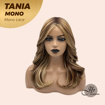 JBEXTENSION TANIA MONO Monofilament Handmade Wig 6X5 Full Monofilament Hand Tied Top Wig 18 Inches Butter Cream Mono Lace Wig With Anti-slip Silicone Strips Glueless Wig TANIA MONO【BENDY EAR TABS】