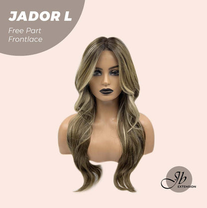 [FINAL SALE] JBEXTENSION 24 Inches Blonde Highlight Curly Lace Front Wig.Pre Plucked 13*4 HD Transparent Lace Frontal Handmade Futura Fiber Swiss Lace Synthetic Fiber Pre-Cut Lace Glueless Wig JADOR L