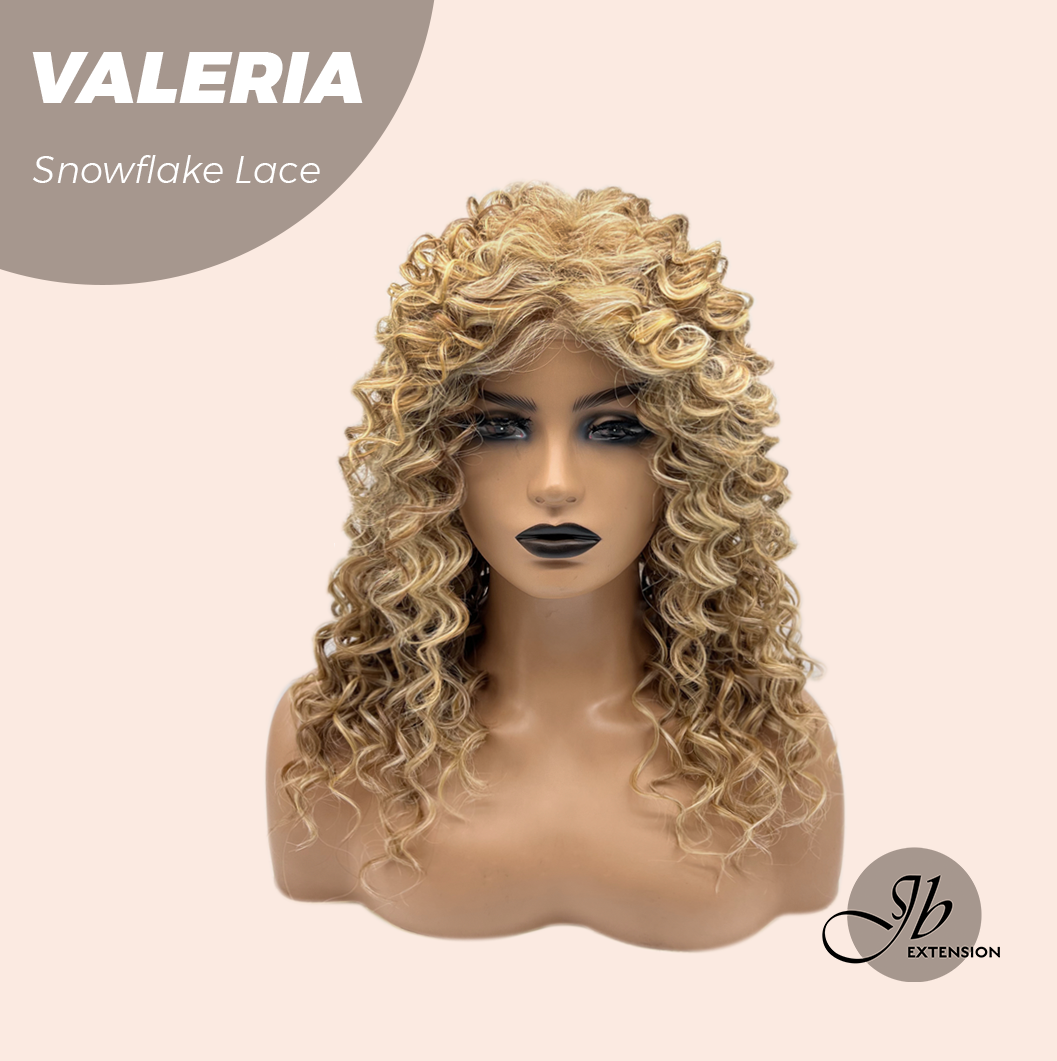 [FINAL SALE] JBEXTENSION 18 Inches Deep Curly Raw Sugar Blonde Pre-Cut Snowflake Lace Frontlace Glueless Wig VALERIA【PERMATEASE】【BENDY EAR TABS】