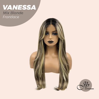 [FINAL SALE] JBEXTENSION 26 Inches Curly Mix Blonde Pre-Cut Frontlace Wig VANESSA MIX BLONDE