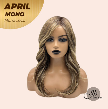 JBEXTENSION APRIL MONO Monofilament Handmade Wig 6X5 Full Monofilament Hand Tied Top Wig 18 Inches Hazelnut Mono Lace Wig With Anti-slip Silicone Strips Glueless Wig APRIL MONO HAZELNUT【BENDY EAR TABS】