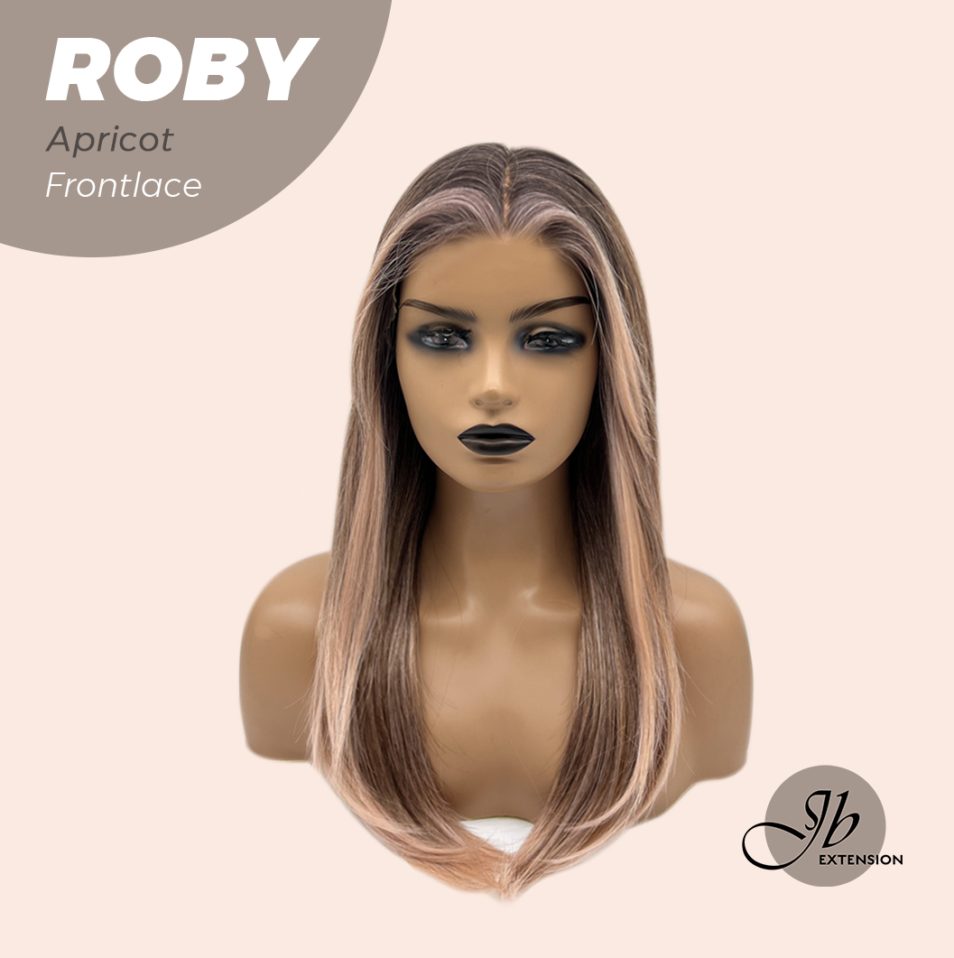 JBEXTENSION 22 Inches Apricot Women Pre-Cut Frontlace Glueless Wig ROBY APRICOT