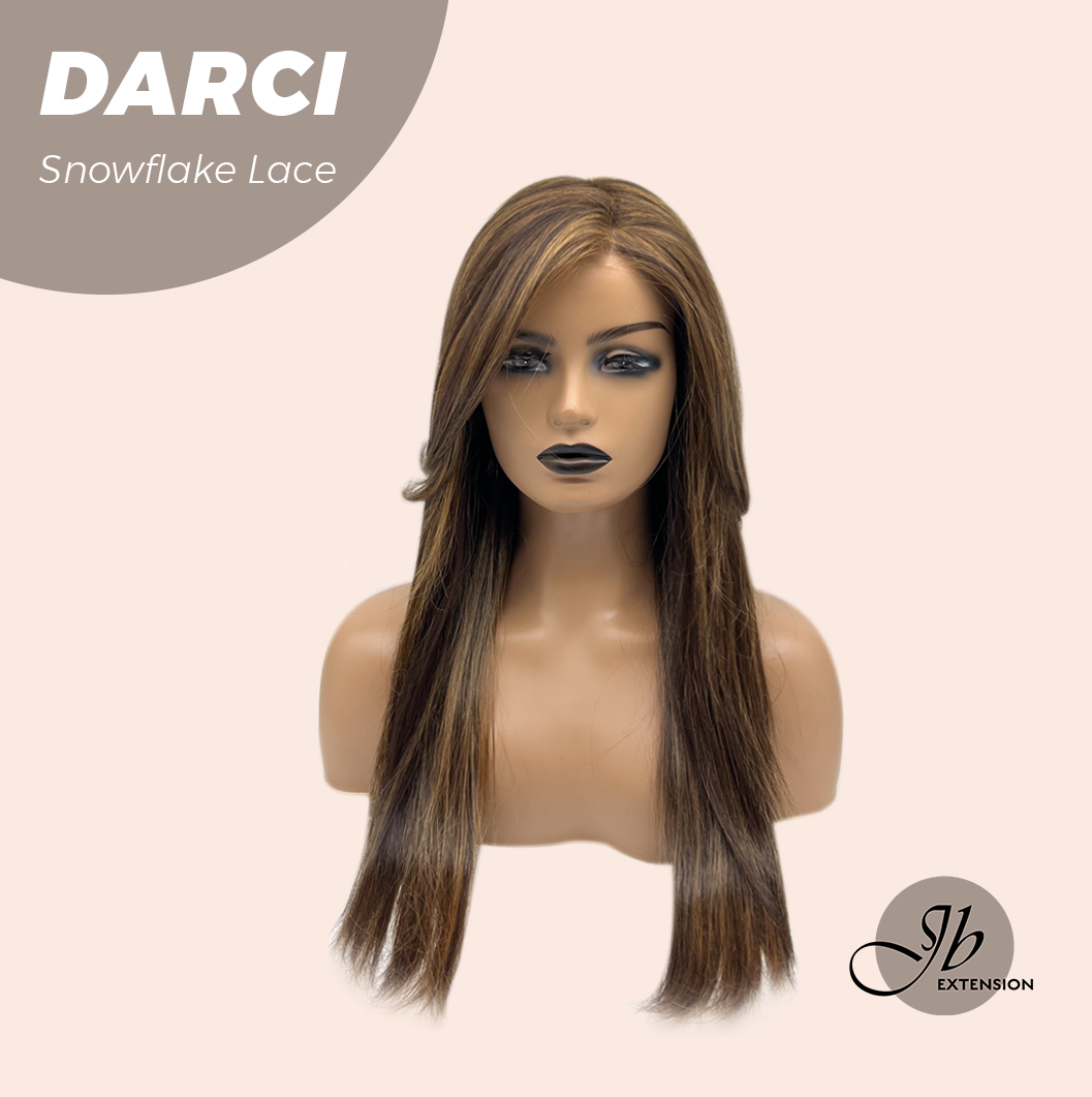 [FINAL SALE] JBEXTENSION 25 Inches Caramel Pre-Cut Snowflake Lace Frontlace Glueless Wig DARCI【PERMATEASE】【BENDY EAR TABS】- M/L