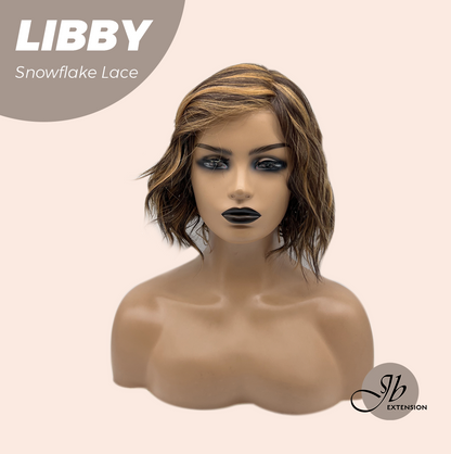 [FINAL SALE] JBEXTENSION 11 Inches Wave Caramel Pre-Cut Side Part Snowflake Lace Frontlace Glueless Wig LIBBY【BENDY EAR TABS】