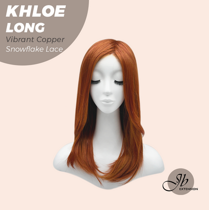 [FINAL SALE] JBEXTENSION 18 Inches Vibrant Copper Pre-Cut Snowflake Lace Frontlace Glueless Wig KHLOE LONG VIBRANT COPPER【PERMATEASE】【BENDY EAR TABS】
