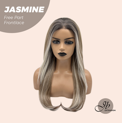 JBEXTENSION 24 Inches Mix Blonde Fiber X, Tangle Less Pre-Cut Free Part Frontlace Glueless Wig JASMINE【FIBER X】