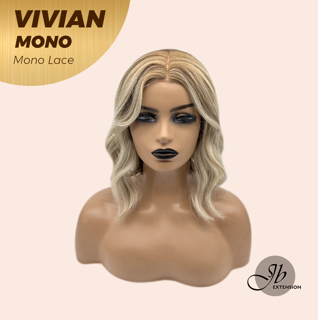[FINAL SALE] JBEXTENSION VIVIAN MONO Monofilament Handmade Wig 6X5 Full Monofilament Hand Tied Top Wig 12 Inches Blonde Wave Mono Lace Wig With Anti-slip Silicone Strips Glueless Wig VIVIAN MONO【BENDY EAR TABS】