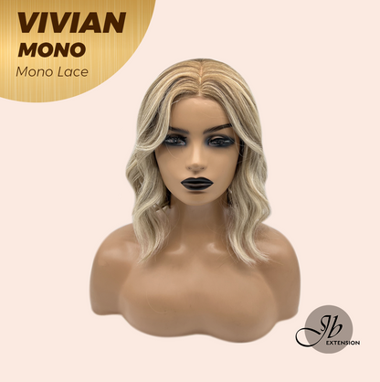 [FINAL SALE] JBEXTENSION VIVIAN MONO Monofilament Handmade Wig 6X5 Full Monofilament Hand Tied Top Wig 12 Inches Blonde Wave Mono Lace Wig With Anti-slip Silicone Strips Glueless Wig VIVIAN MONO【BENDY EAR TABS】