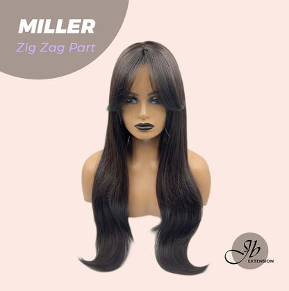 JBEXTENSION 26 Inches Soft Black Curly Wig With Bangs MILLER