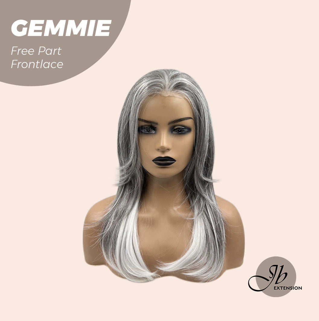 [FINAL SALE] JBEXTENSION 20 Inches Grey Pre-Cut Free Part Frontlace Glueless Wig GEMMIE