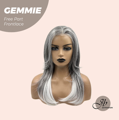[FINAL SALE] JBEXTENSION 20 Inches Grey Pre-Cut Free Part Frontlace Glueless Wig GEMMIE