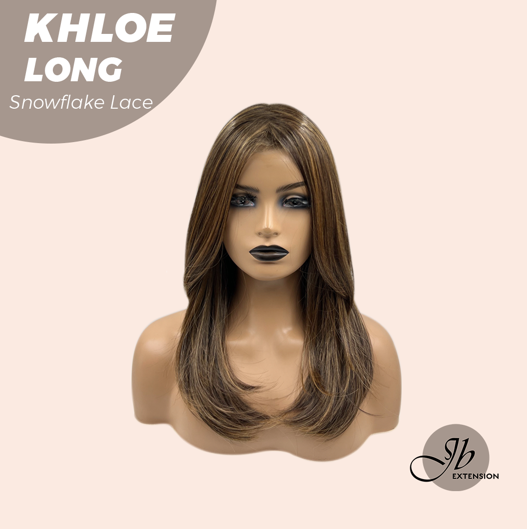 JBEXTENSION 18 Inches Caramel Pre-Cut Snowflake Lace Frontlace Glueless Wig KHLOE LONG【PERMATEASE】【BENDY EAR TABS】- M/L