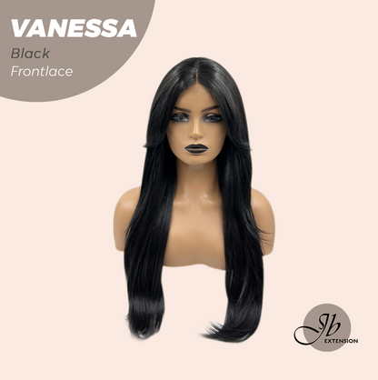 [FINAL SALE] JBEXTENSION 26 Inches Curly Black Pre-Cut Frontlace Wig VANESSA BLACK