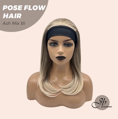 JBEXTENSION 18 Inches Ash Mix Blonde Headband Wig POSE FLOW HAIR - ASH MIX BLONDE