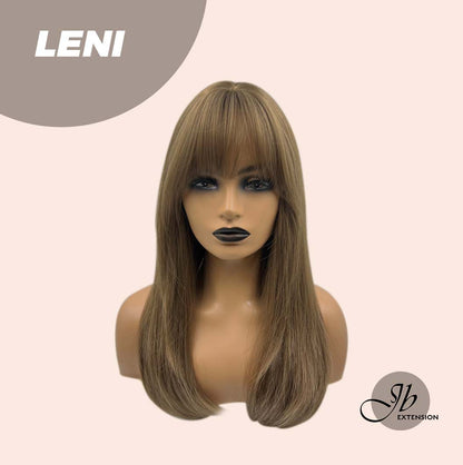 JBEXTENSION 22 Inches Light Brown Fashion Wig with Bangs LENI