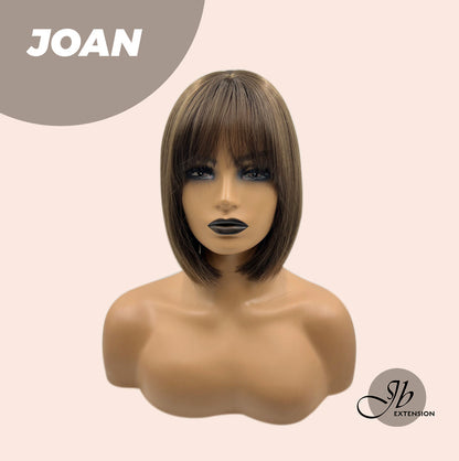 JBEXTENSION 10 Inches Bob Cut Cold Brown Wig With Bangs JOAN
