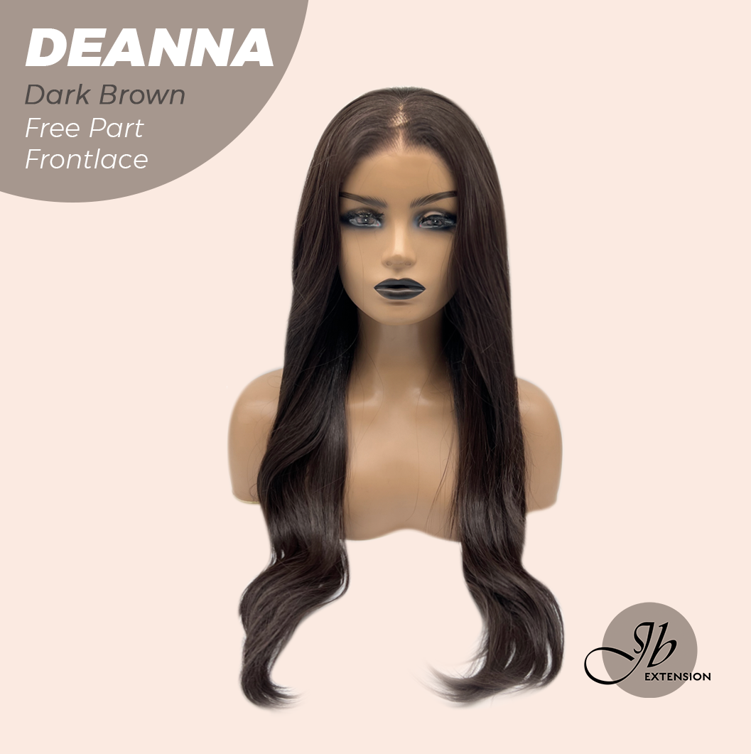 [FINAL SALE] JBEXTENSION 28 Inches Long Dark Brown Curly Pre-Cut Free Part Frontlace Glueless Wig DEANNA DARK BROWN