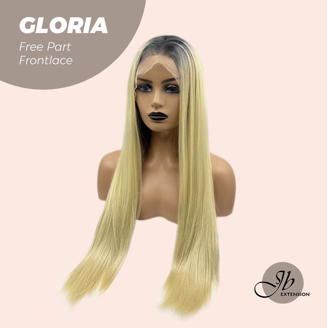 [FINAL SALE] JBEXTENSION 30 Inches Blonde With Dark Root Extra Long Straight Lace Front Wig.Pre Plucked 6*14 HD Transparent Lace Frontal Glueless Wig GLORIA