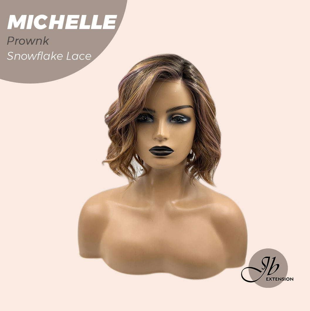 JBEXTENSION 10 Inches Prownk Pre-Cut Side Part Snowflake Lace Frontlace Glueless Wig MICHELLE PROWNK【BENDY EAR TABS】