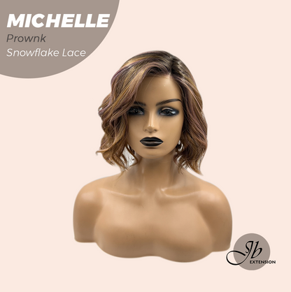 JBEXTENSION 10 Inches Prownk Pre-Cut Side Part Snowflake Lace Frontlace Glueless Wig MICHELLE PROWNK【BENDY EAR TABS】