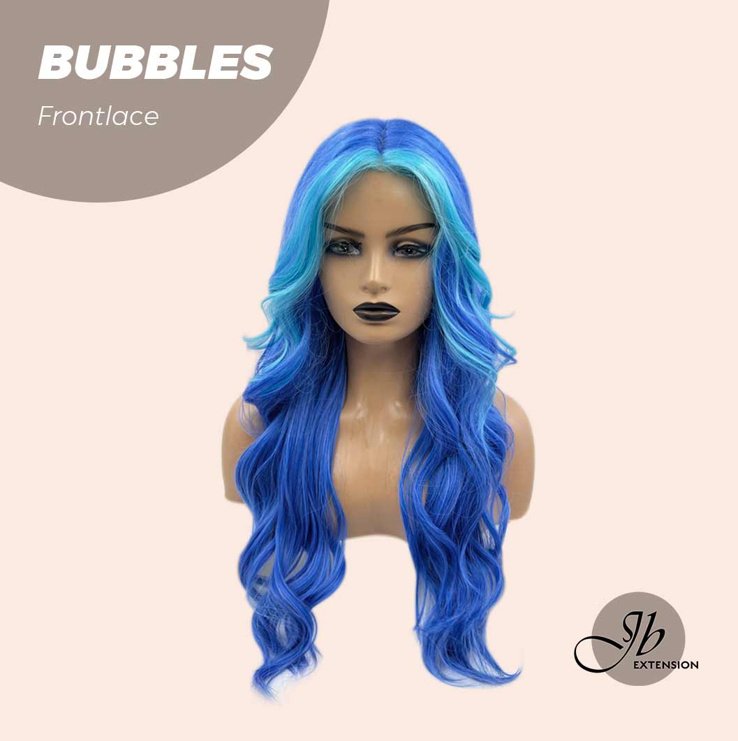 [FINAL SALE] JBEXTENSION 24 Inches Mix Blue Body Wave Pre-Cut Frontlace Glueless Wig BUBBLES