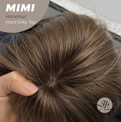 JBEXTENSION 16 Inches Scalpiana 3.5X4 Hard Silky Top Natural Scalp Effect Hazelnut Body Wave Wig with Bangs Wig MIMI SILKY TOP - HAZELNUT