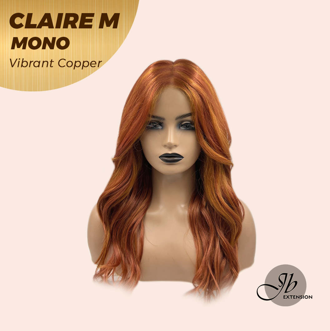 HOT OF SEASON -  CLAIRE MONO VIBRANT COPPER Partial Monofilament Wig 22 Inches Vibrant Copper Partial Mono Lace Glueless Wig Claire Mono Vibrant Copper【BENDY EAR TABS】