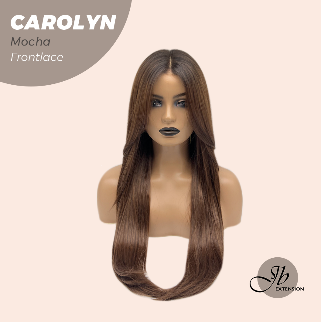 JBEXTENSION 26 Inches Straight Mocha Pre-Cut Frontlace Glueless Wig CAROLYN MOCHA