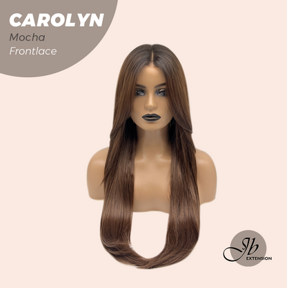 JBEXTENSION 26 Inches Straight Mocha Pre-Cut Frontlace Glueless Wig CAROLYN MOCHA