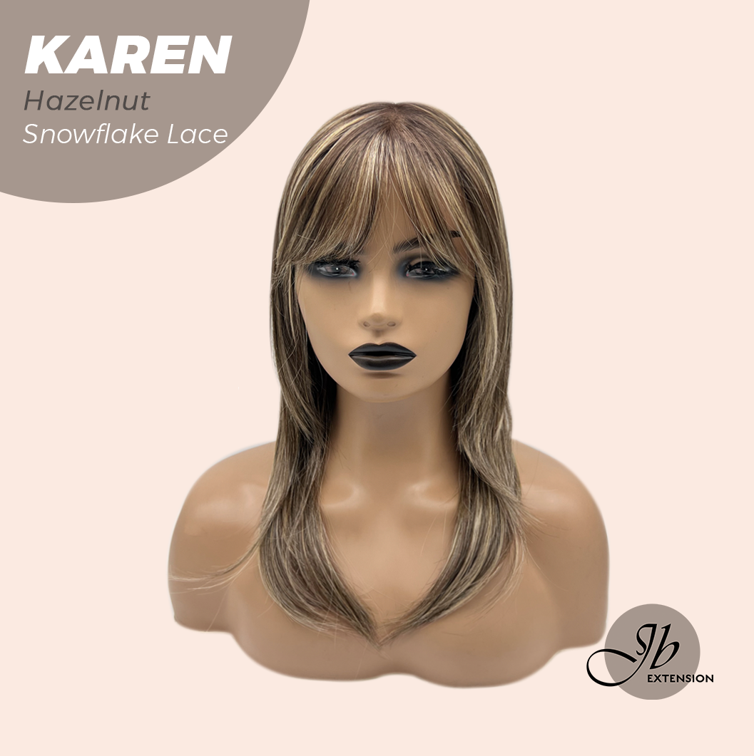 [PRE-ORDER] JBEXTENSION 18 Inches Hazelnut Pre-Cut Arc Snowflake Lace Frontlace Glueless Wig KAREN HAZELNUT【BENDY EAR TABS】