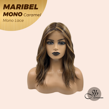 HOT OF SEASON - 16 Inches Caramel Wave Monofilament Handmade Wig 6X5 Full Monofilament Hand Tied Top Wig Lace Wig With Anti-slip Silicone Strips Glueless Wig MARIBEL MONO CARAMEL【BENDY EAR TABS】