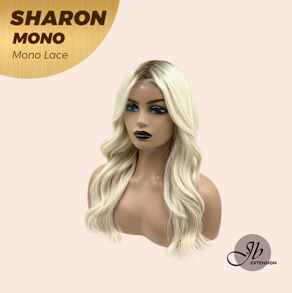 [FINAL SALE] JBEXTENSION SHARON MONO Monofilament Handmade Wig 6X5 Full Monofilament Hand Tied Top Wig 20 Inches Platinum Blonde With Dark Root Wave Mono Lace Wig With Anti-slip Silicone Strips Glueless Wig SHARON MONO【BENDY EAR TABS】