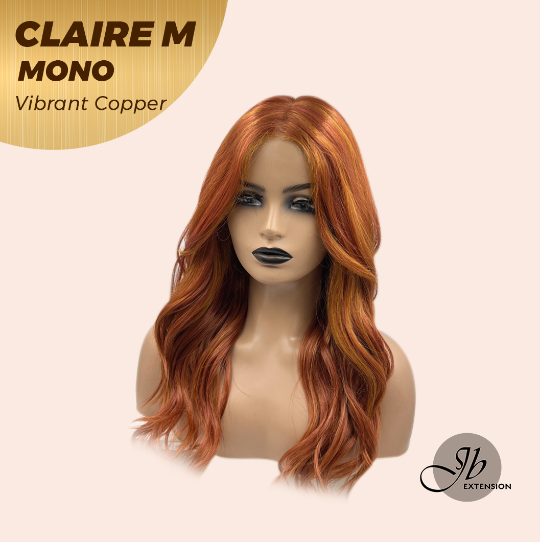 HOT OF SEASON -  CLAIRE MONO VIBRANT COPPER Partial Monofilament Wig 22 Inches Vibrant Copper Partial Mono Lace Glueless Wig Claire Mono Vibrant Copper【BENDY EAR TABS】