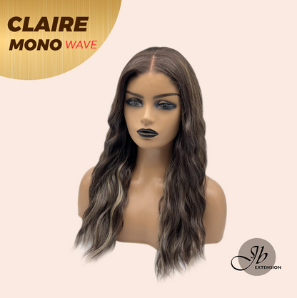 [FINAL SALE] JBEXTENSION CLAIRE MONO WAVE Partial Monofilament Wig 22 Inches Brown With Highlight Partial Mono Lace Glueless Wig CLAIRE MONO-WAVE【BENDY EAR TABS】