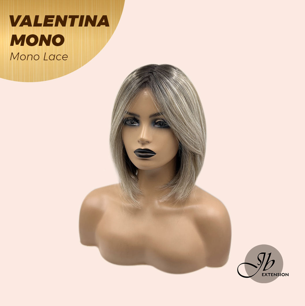 [FINAL SALE] JBEXTENSION VALENTINA MONO Monofilament Handmade Wig 6X5 Full Monofilament Hand Tied Top Wig 12 Inches Ombre Brown Full Mono Lace Wig With Anti-slip Silicone Strips Glueless Wig VALENTINA MONO【BENDY EAR TABS】