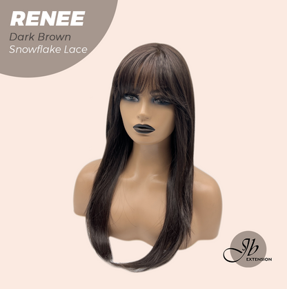[FINAL SALE] JBEXTENSION 21 Inches Dark Brown Pre-Cut Arc Snowflake Lace Frontlace Glueless Wig RENEE DARK BROWN【BENDY EAR TABS】
