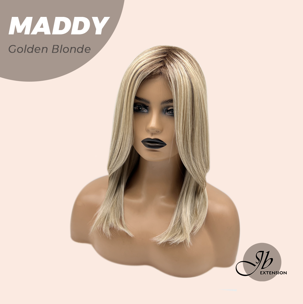 [FINAL SALE] JBEXTENSION 18 Inches Golden Blonde Women Fashion Full Machine Wig MADDY GOLDEN BLONDE【PLUS PERMATEASE】【BENDY EAR TABS】