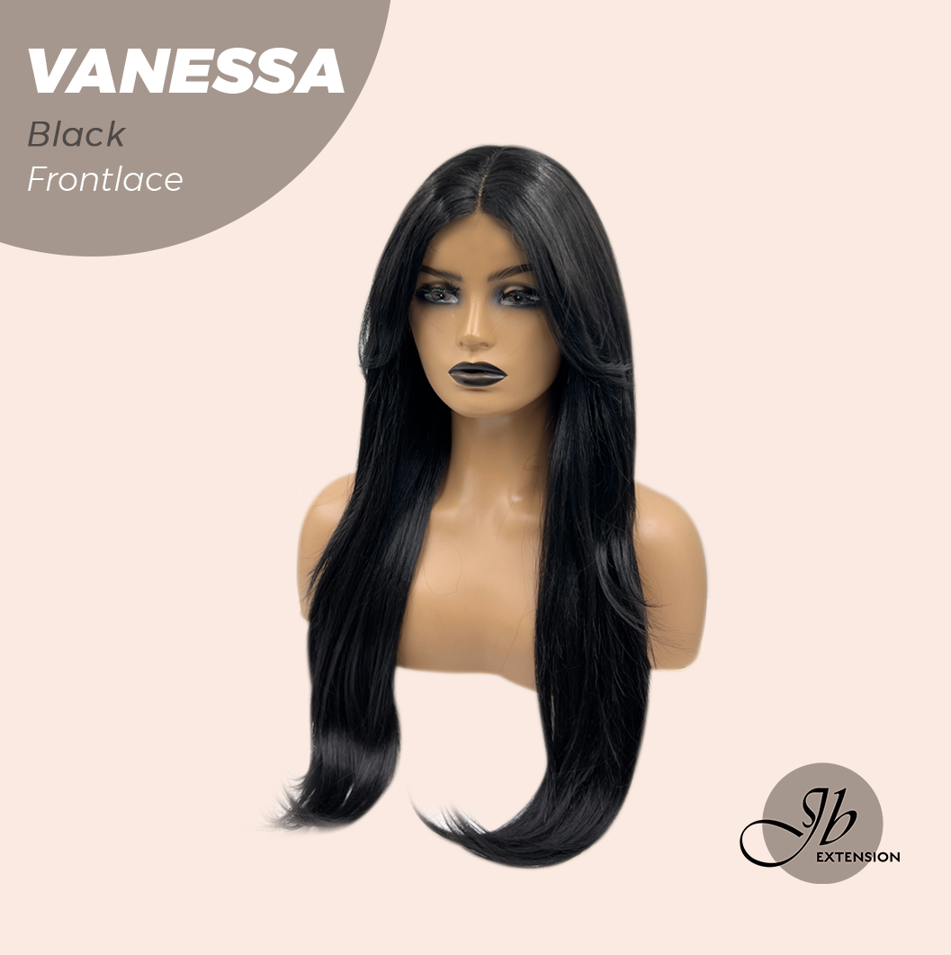 [FINAL SALE] JBEXTENSION 26 Inches Curly Black Pre-Cut Frontlace Wig VANESSA BLACK