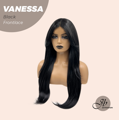 [FINAL SALE] JBEXTENSION 26 Inches Curly Black Pre-Cut Frontlace Wig VANESSA BLACK