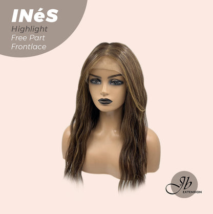 [FINAL SALE] JBEXTENSION 22 Inches Brown With Highlight Body Wave Pre-Cut Free Part Frontlae Glueless Wig INéS HIGHLIGHT