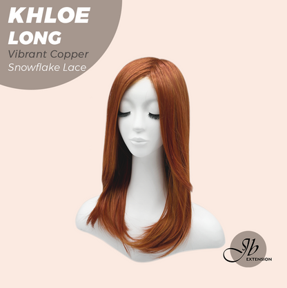 [FINAL SALE] JBEXTENSION 18 Inches Vibrant Copper Pre-Cut Snowflake Lace Frontlace Glueless Wig KHLOE LONG VIBRANT COPPER【PERMATEASE】【BENDY EAR TABS】