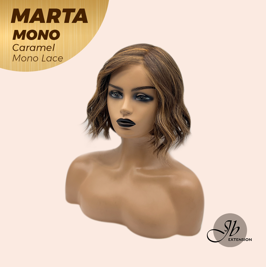 [FINAL SALE] JBEXTENSION MARTA MONO CARAMEL Monofilament Handmade Wig 6X5 Full Monofilament Hand Tied Top Wig 10 Inches Caramel Mono Lace Handmade Futura Fiber Wig With Anti-slip Silicone Strips Glueless Wig MARTA MONO CARAMEL【BENDY EAR TABS】