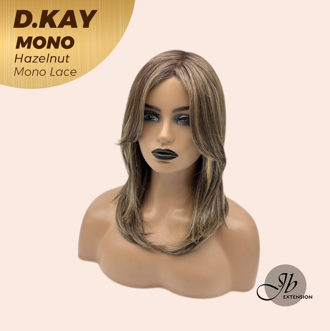 JBEXTENSION D.KAY MONO Partial Monofilament Wig 18 Inches Hazelnut Partial Mono Lace Glueless Women Fashion Wig D.KAY MONO HAZELNUT【BENDY EAR TABS】