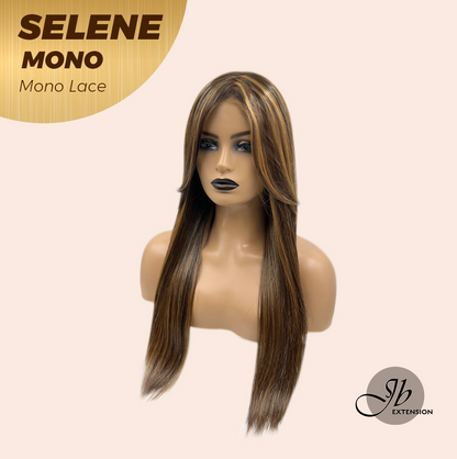 JBEXTENSION SELENE MONO Monofilament Handmade Wig 6X5 Full Monofilament Hand Tied Top Wig 25 Inches Caramel Mono Lace Wig With Anti-slip Silicone Strips Glueless Wig SELENE MONO- CARAMEL【BENDY EAR TABS】